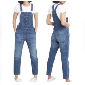 GAP Slouchy Dungarees Women's Bib Denim Carpenter Overalls Size XS Medium Indigo